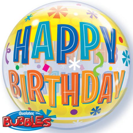 Bubble 22″ 16657 Birthday Fun & Yellow Bands *1b