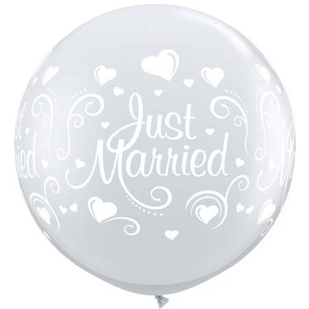 I3′ 18849 Just Married Hearts Transparent *2b