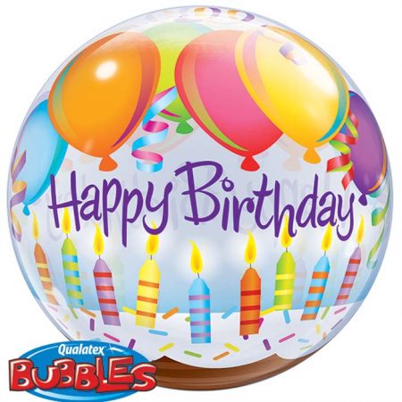 Bubble 22″ 25719 Birthday Balloons & Candles *1b