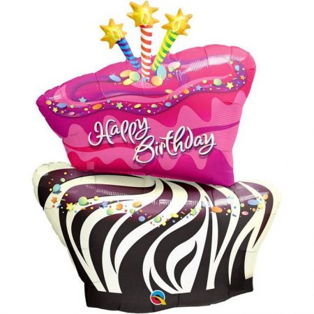 M41″ 16081 Birthday Funky Zebra Stripe Cake *1b