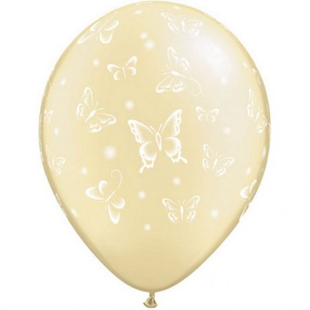 I11″ 31492 Butterflies-A-Round Pearl Ivory *25b