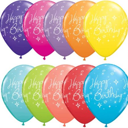 11″ 43075 Birthday Elegant Sparkles& Swirls/ Retail Asst *6b