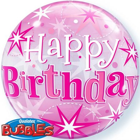 Bubble 22″ 43121 Birthday Pink Starburst Sparkle *1