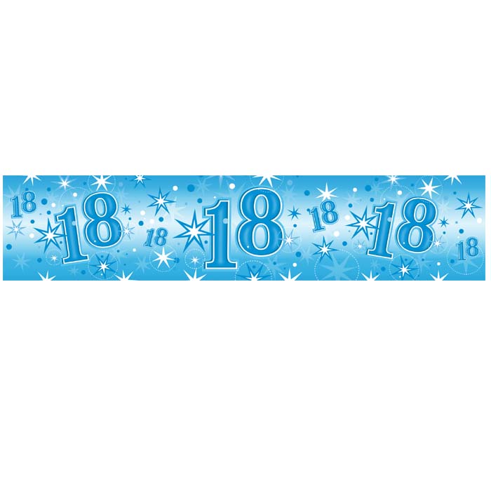 Foil Banner 45567 Age 18 Blue Sparkle *1ct