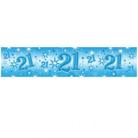 Foil Banner 45569 Age 21 Blue Sparkle *1ct