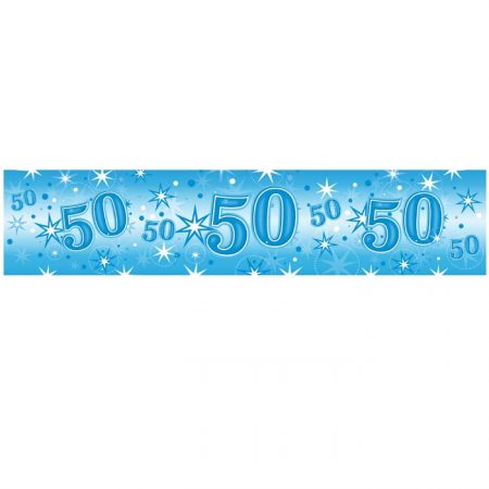 Foil Banner 45572 Age 50 Blue Sparkle *1ct