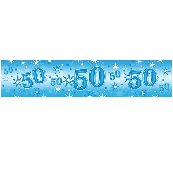 Foil Banner 45572 Age 50 Blue Sparkle *1ct