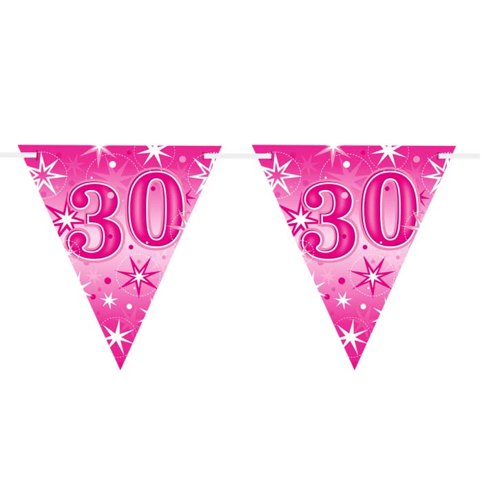 Guirlande Drapeaux 45581 Age 30 Pink Sparkle *1ct