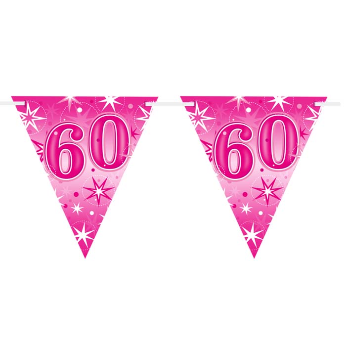 Guirlande Drapeaux 45584 Age 60 Pink Sparkle *1ct