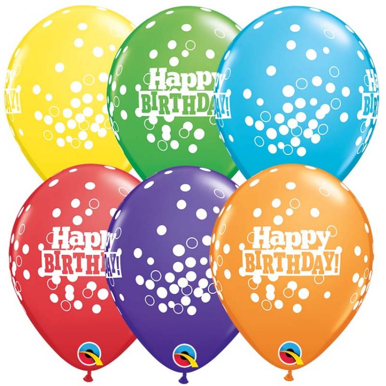 I11″ 52975 Retail Bright Rainbow Birthday Confetti Dots *6b