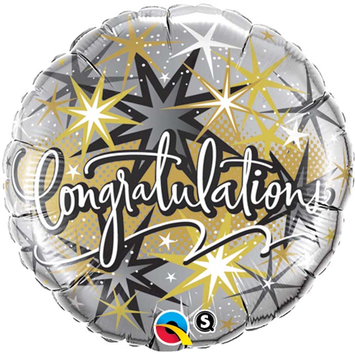 Ballon Aluminium 18 50 ans Rainbow Confetti - Qualatex - Abc PMS