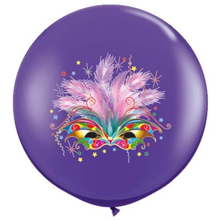 I3' 10015 Masque Carnaval Purple Violet 2 Faces - HELIUM *1b