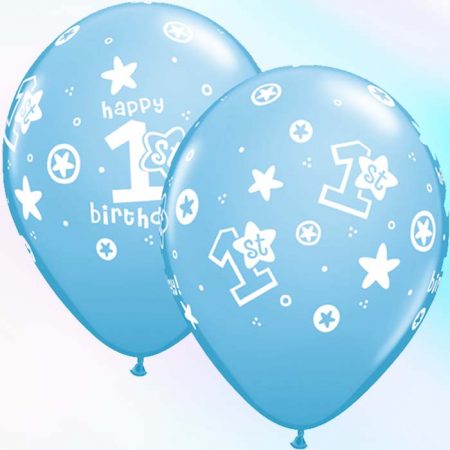 11 41186 1st Birthday Circle Stars – Boy Bleu Ciel * 25b