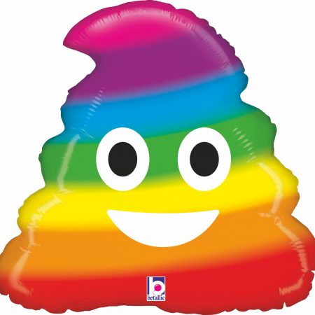 Ballon Aluminium 20″ Emoji Rainbow Poo- Grabo