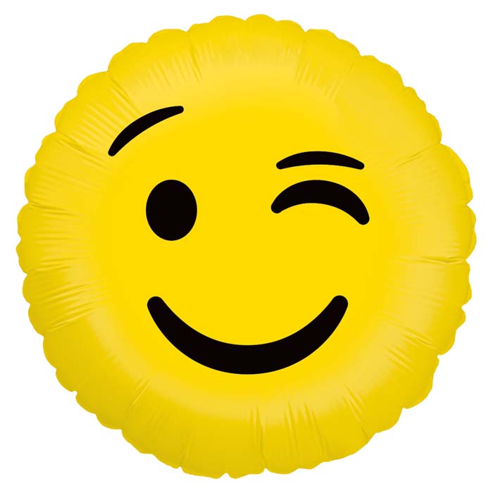 Ballon Aluminium 18″ Emoji Wink – Grabo