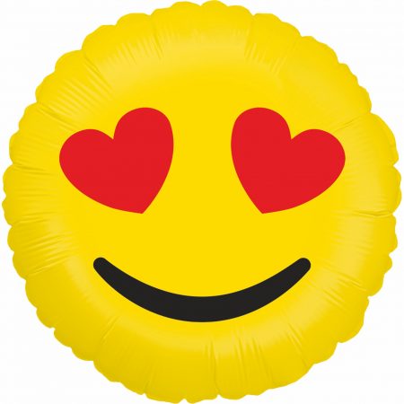 Ballon Aluminium 18″ Emoji Hearts – Grabo
