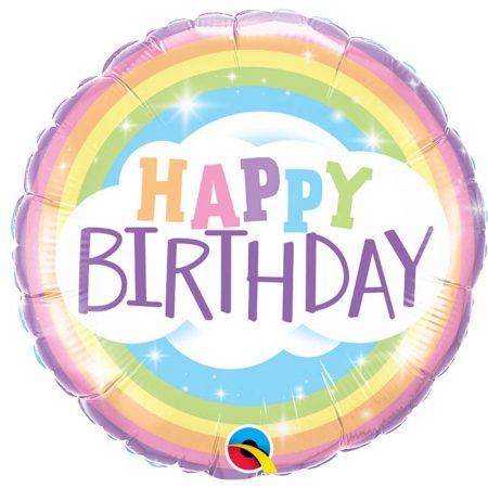 Ballon Aluminium 18" - Birthday Rainbow - Qualatex
