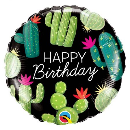 Ballon Aluminium 18" - Birthday Cactuses - Qualatex