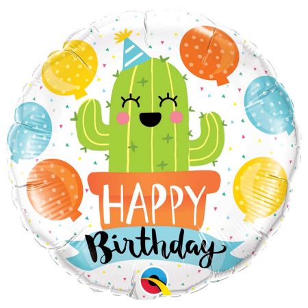 Ballon Aluminium 18" - Birthday Party Cactus - Qualatex