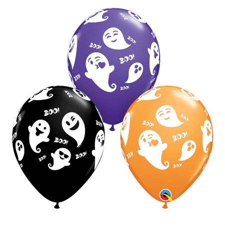 25 Ballons Latex 11" - Emoticon Ghosts - Qualatex