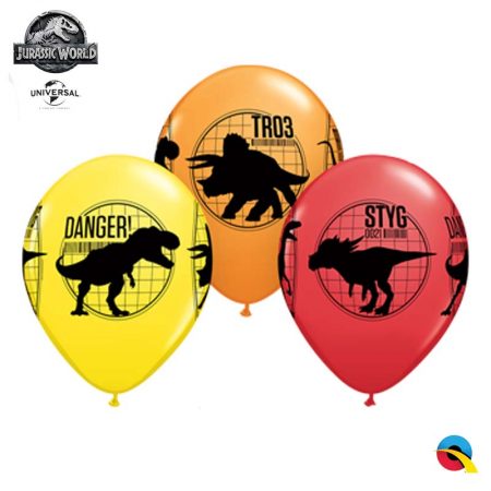 25 Ballons Latex 11" - Jurassic World : Fallen Kingdom - Qualatex