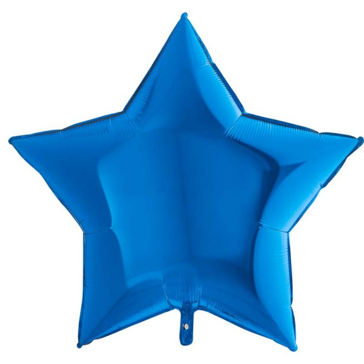 Ballon Aluminium 18″ Étoile Bleue / Emballé – Grabo