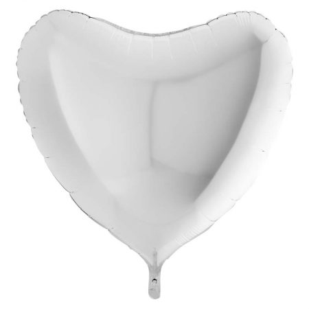 Ballon Aluminium 18″ Cœur Blanc / Emballé – Grabo