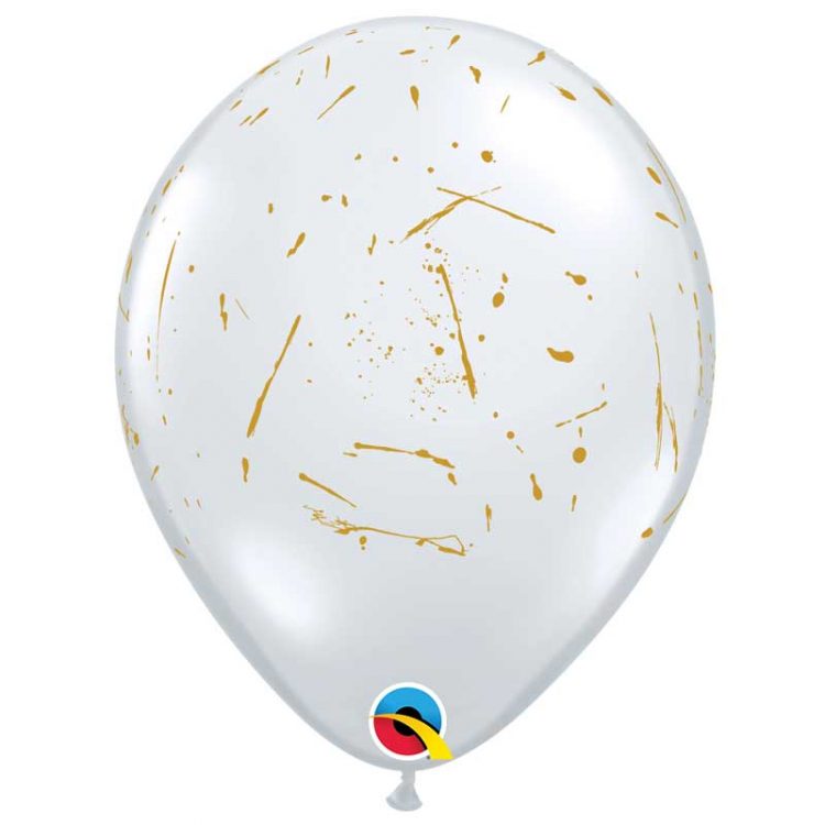 Ballons 11" Paint Splatters diamond clear qualatex