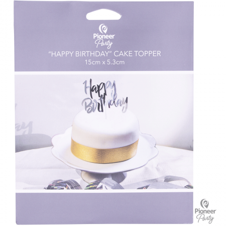 Cake Topper Happy Birthday Iridescent