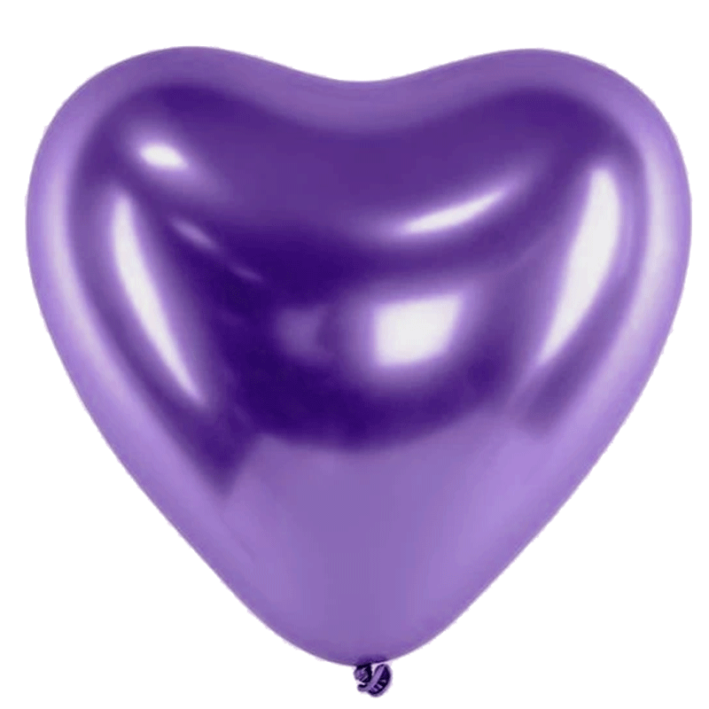 100 Ballons Cœurs 12 Chrome Violet - Abc PMS
