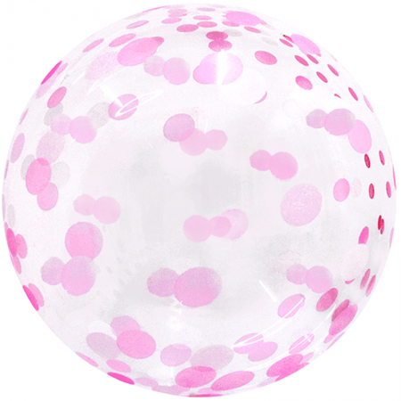 6 ballons rose pois blanc