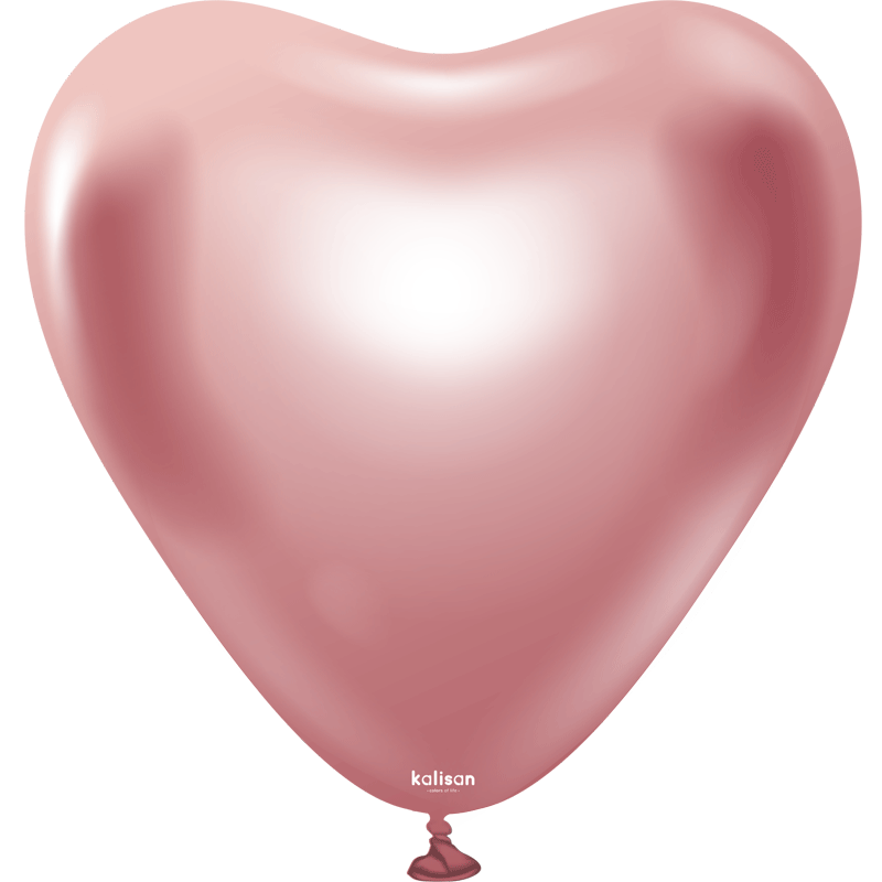 Ballon Coeur Chrome Assortiment