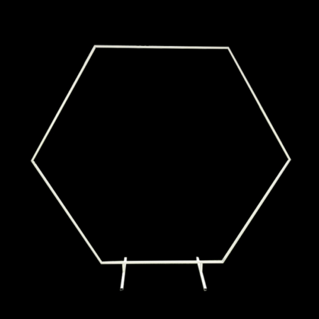 Arche Hexagone en métal Blanc 2m