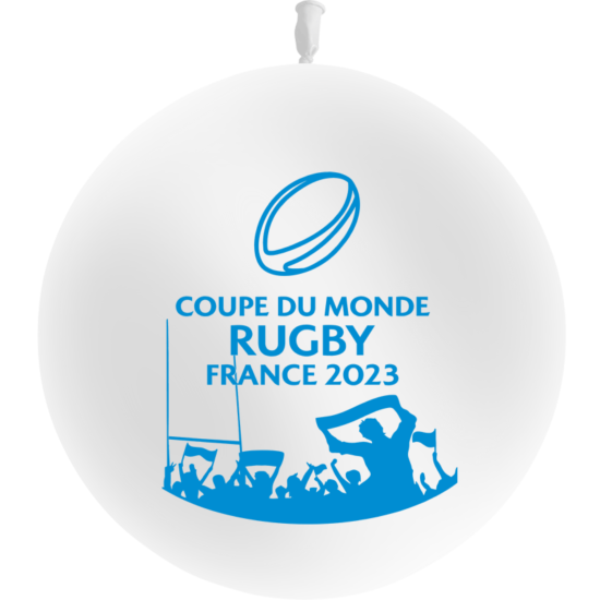 Ballon 60cm Coupe du Monde Rugby Blanc - PMS