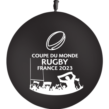 Ballon 60cm Coupe du Monde Rugby Noir AIR - PMS