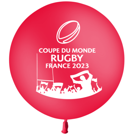 Ballon 60cm Coupe du Monde Rugby Rouge HELIUM - PMS