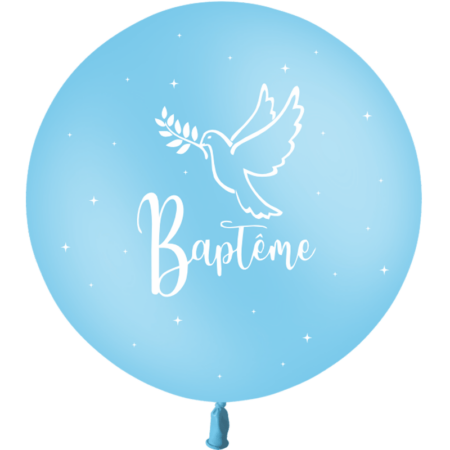 Ballon 86cm Baptême Ciel HELIUM - PMS