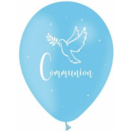 8 Ballons Latex 30cm TAT Communion Ciel - PMS