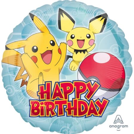 Ballon Aluminium Joyeux Anniversaire Pokémon