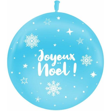 Ballon 60cm Joyeux Noël Métal Ciel AIR - PMS