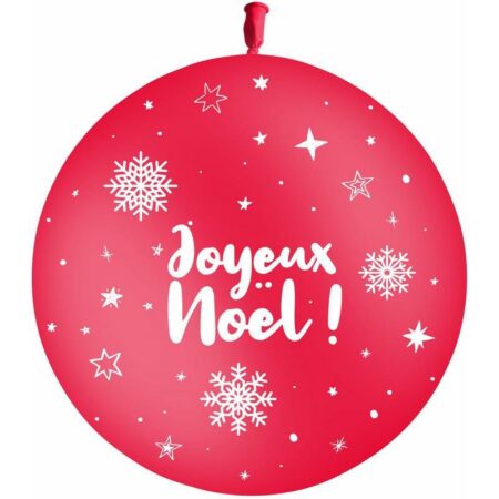 Ballon 60cm Joyeux Noël Rouge AIR - PMS