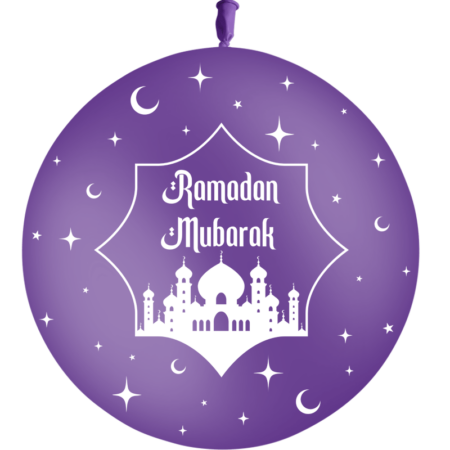 Ballon 60cm Ramadan Mubarak Violet AIR - PMS