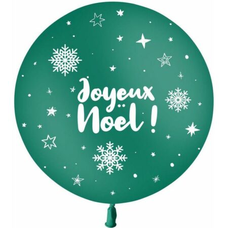 Ballon 60cm Joyeux Noël Vert HELIUM - PMS