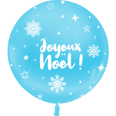 Ballon 60cm Joyeux Noël Métal Ciel HELIUM - PMS