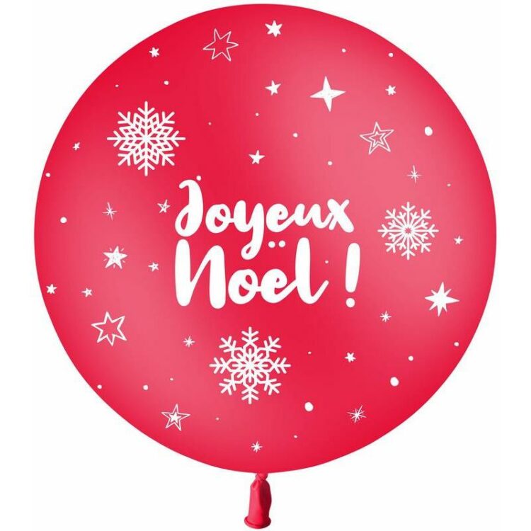 Ballon 60cm Joyeux Noël Rouge HELIUM - PMS