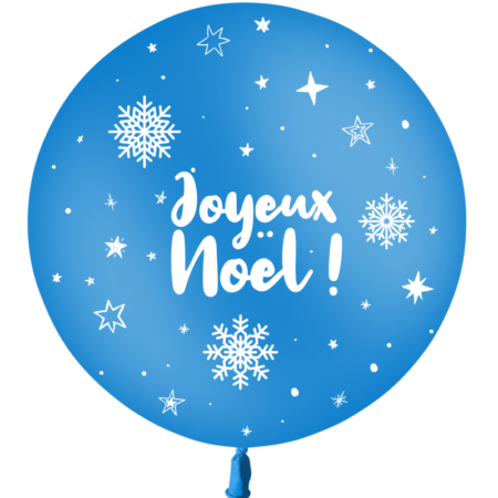 Ballon 60cm Joyeux Noël Bleu HELIUM - PMS