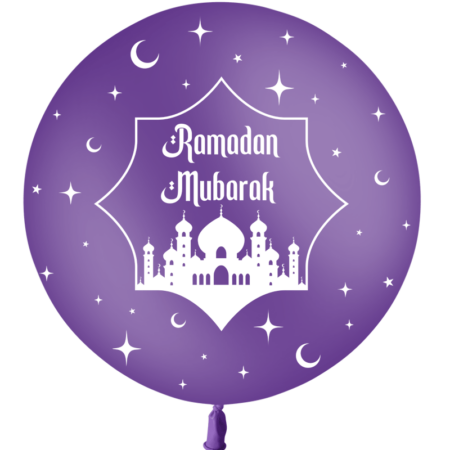 Ballon 60cm Ramadan Mubarak Violet HELIUM - PMS