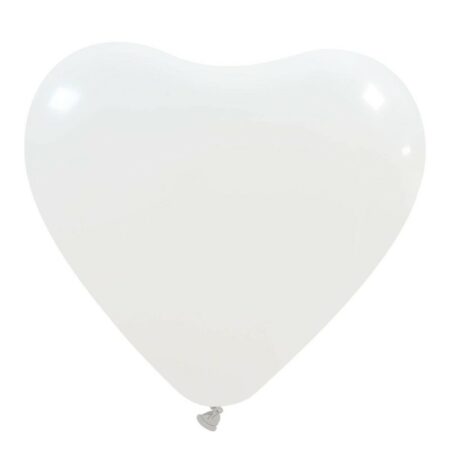 100 Ballons 12" Coeur Blanc - Cattex