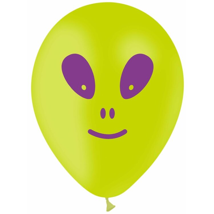 50 ballons latex Alien Impression 1 Face 5" - Ballonrama