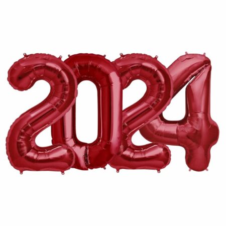 Kit Alu "2024" Rouge 34" - Northstar Balloons